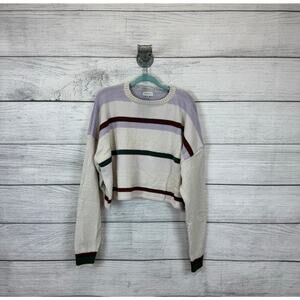 Pacsun Women's Striped Knit Crewneck Drop Shoulder Sweater Size XXL